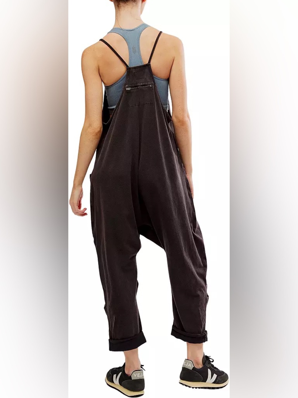 Free People Hot Shot Onesie Washed Black Size Medium - Picture 2 of 2